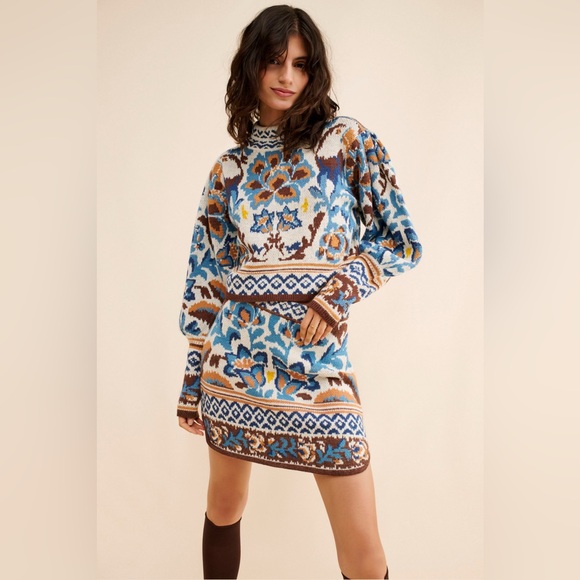 Farm Rio Toucan Scarf Knit Skirt